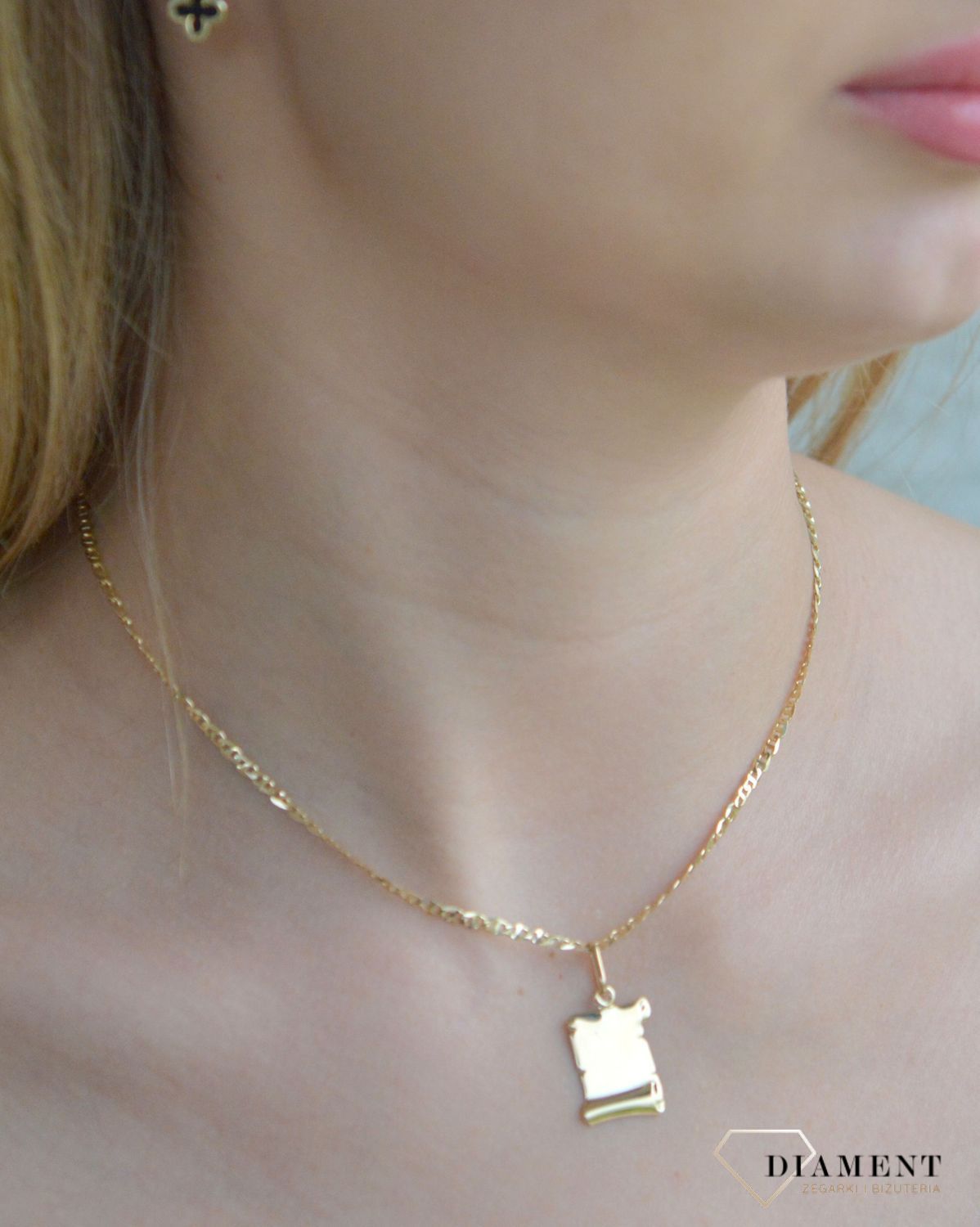 Złota zawieszka 585 blaszka Papirus do graweru ZA 1766A..jpg